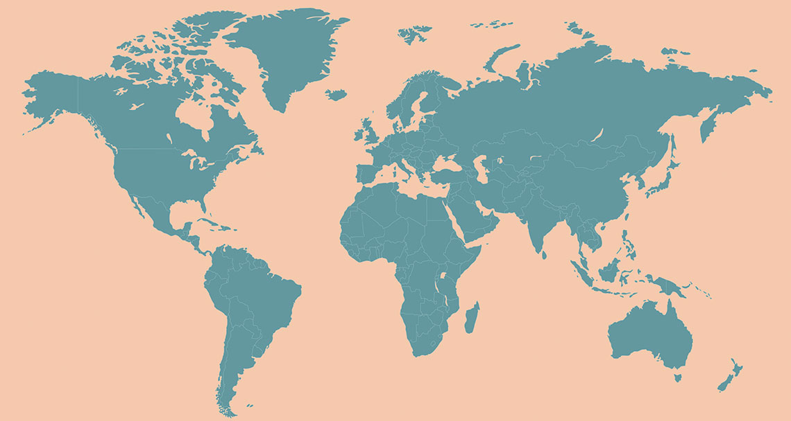 Illustration of different regions of the world
