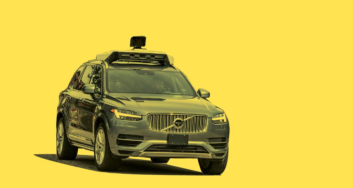 Image of a Volvo car with camera attached to the top